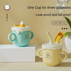 316 Stainless Steel Baby Milk Cup with Graduated Straw