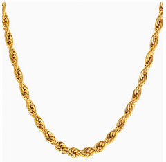 Trendy 18K Gold Plated Stainless Steel Twist Chain Necklace