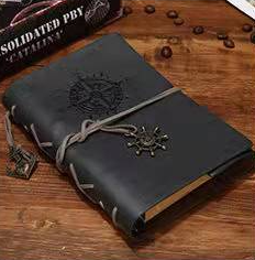 Vintage Nautical Pirate Ship Anchor Leather Notebook
