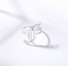 Vintage English Alphabet Ring in 18K Vacuum Plating
