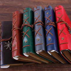 Vintage Nautical Pirate Ship Anchor Leather Notebook