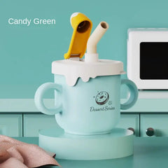 316 Stainless Steel Baby Milk Cup with Graduated Straw