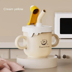 316 Stainless Steel Baby Milk Cup with Graduated Straw