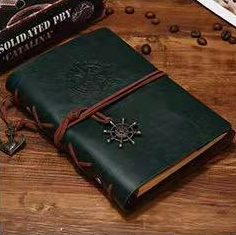Vintage Nautical Pirate Ship Anchor Leather Notebook
